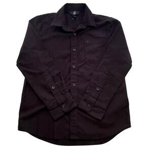 Volcom Oxford Stretch Boys Size 8 Long Sleeve Button Down